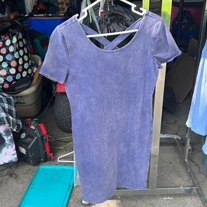 blue acid wash dress
